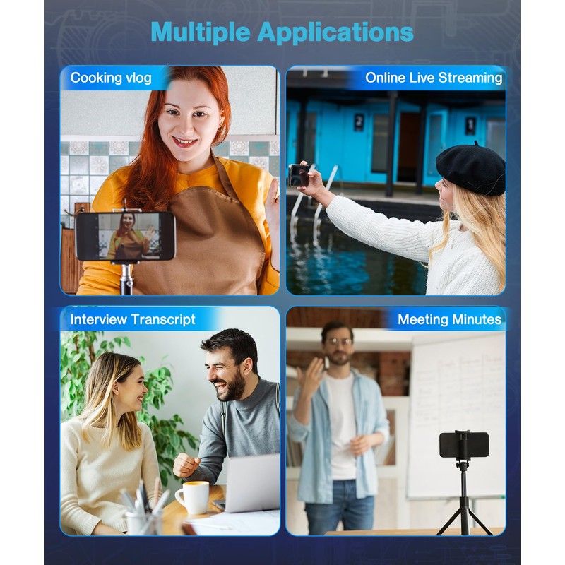 Wireless Lavalier Microphone for Android/iPhone/Computer/Laptop, Wireless Mic for iPhone 13