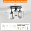 Aixialin 3-Light Modern Close to Ceiling Light Fixtures,Black Kitchen Light