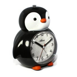 Atlanta 2165 Children's Alarm Clock Penguin with Melody Alarm Sweeping Second Light Top Switch