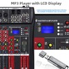 Professional Audio Mixer, 8 Channel Bluetooth USB Live Studio DJ