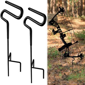 Verdanzia 2 Pcs Ground Blind Bow Holder, Bow Stand for Ground Blind with Rubber Coating, Ground Stake Bow Holder for Hunting Target Practice