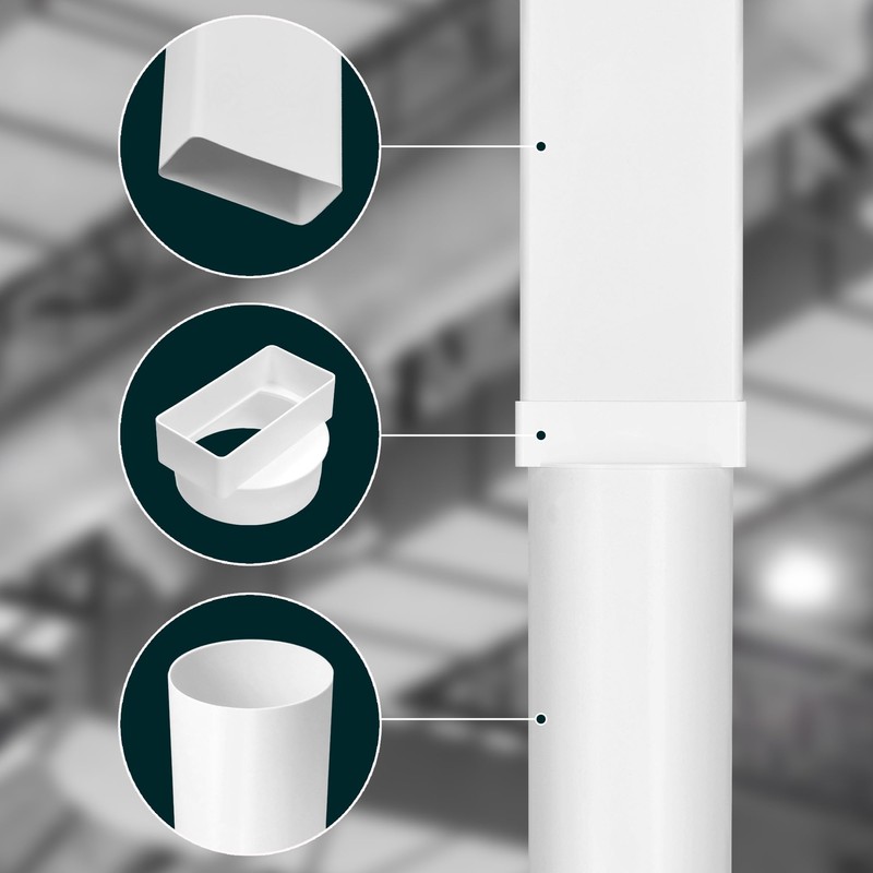 KOTARBAU® Transition piece flat duct to round pipe, diameter 100