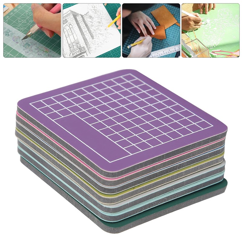7 Pieces Cutting Pad Mini Mat Colourful Craft DIY Carving
