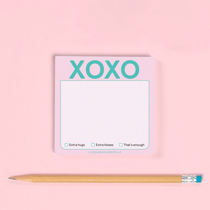 1-Count Knock Knock XOXO Sticky Note Pad (Pastel Version), 3