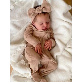 Angelbaby 19 inch Real Life Reborn Baby Girl Dolls Realistic Sleeping Newborn Baby-Laura Doll Soft Silicone Real Little Baby Feel Bebe Reborn Child Weighted Doll Toys for Kids