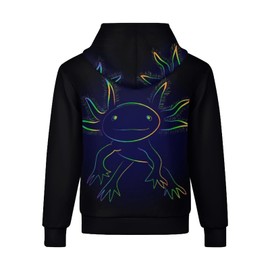 QIWCANM Stylized Rainbow Axolotl Print Kids Sweatshirt Boys Warm Pullover Hooded Girls Long Sleeve Thickened Hoodies for Teen