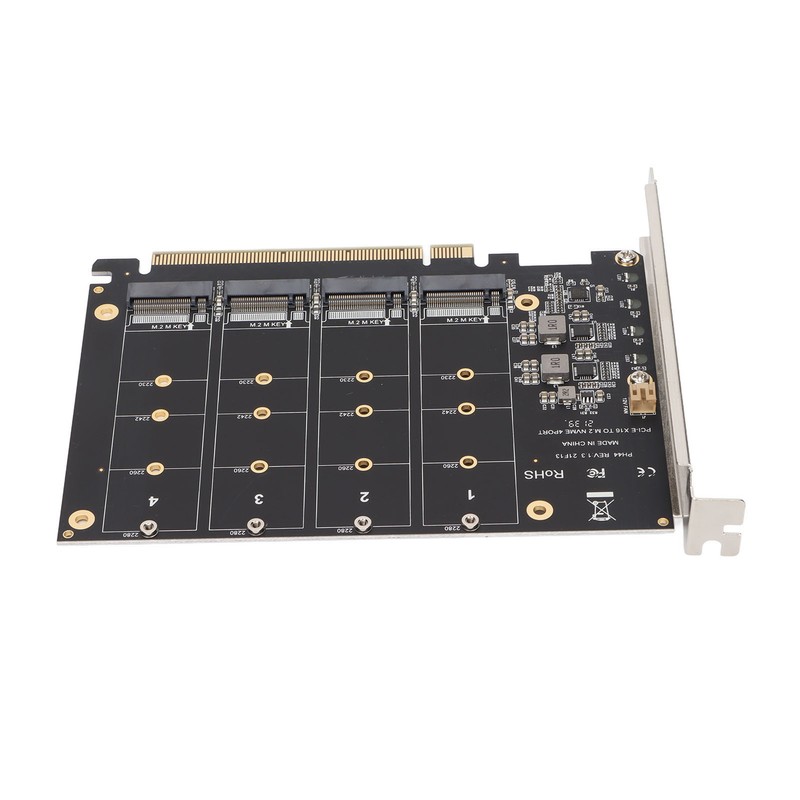 Adapter Card NVME M.2 to PCIE X16 4 Ports 32Gbps