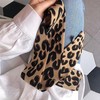 Brown Leopard Neck Tie, Women's Fashion Scarves Chic Skinny Scarf