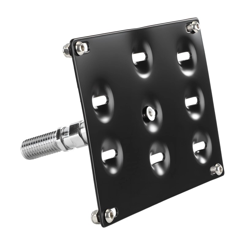 GEARZAAR Bumper Tow Hook License Plate Mount Bracket Holder For