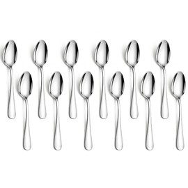 Demitasse Espresso Spoons 12 Pieces 5", Berglander Stainless Steel Mini Coffee Spoons Set, Metal Cutlery Small Spoon for Dessert, Ice Cream, Tea, Home Kitchen Restaurant Café, Dishwasher Safe