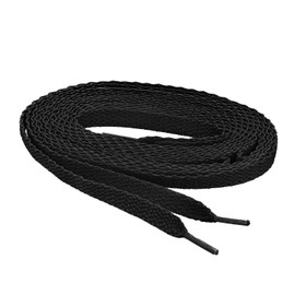 Flat Shoelaces 3/8" Wide Tubular Braided - 36 Inch Black