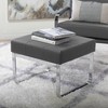 Studio Designs Home Allure Blended Leather Ottoman in Smoke Gray