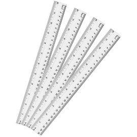 ZUFECY 4 Pack 12-inch Flexible Rulers, 30cm Bendable Translucent Plastic Ruler for School, Office, Art Drawing & Measuring Tools
