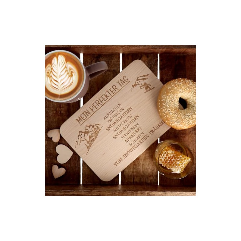 Spruchreif Breakfast Board Snowboard with Engraving Gifts for Snowboarders Gift