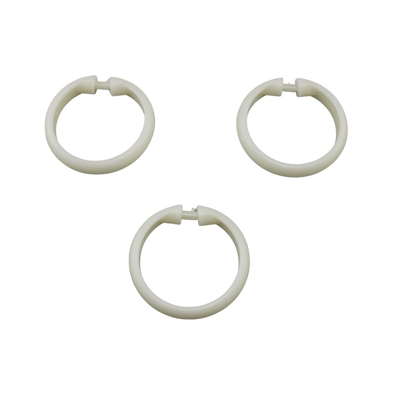12 anillos de cortina de ducha de plástico con bloqueo