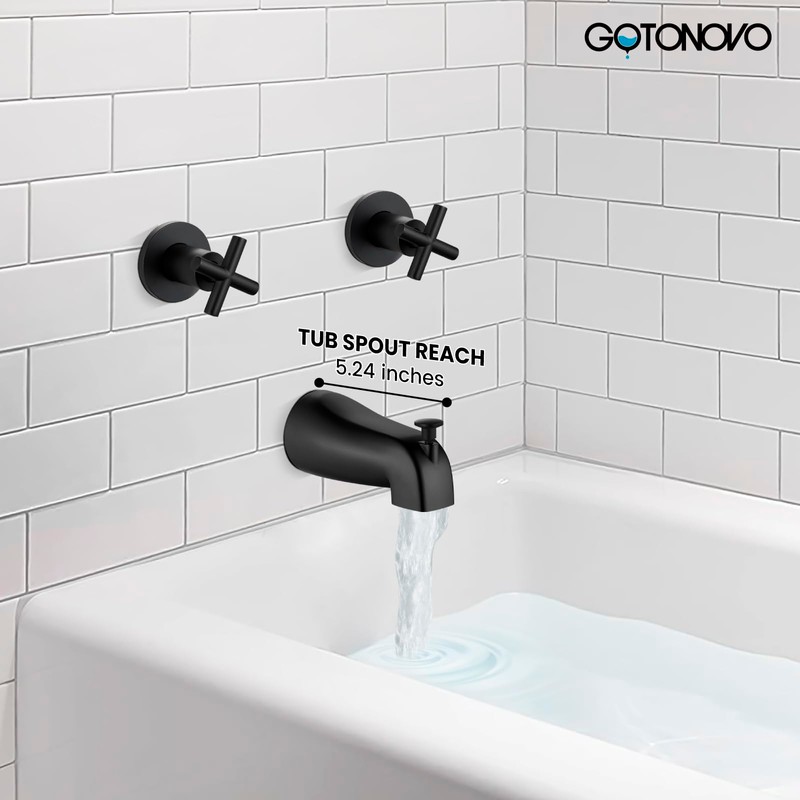 gotonovo 2 Handles Tub Shower Faucet Set,Bathtub Faucet Set with