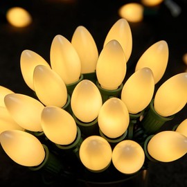 Multicolor C7 LED Christmas String Lights, 25FT C7 Vintage Christmas Lights, Commercial Connectable Christmas Tree Lights for Xmas Holiday Roofline Garden Wedding Decor