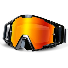NENKI Motocross Goggles, Motorcycle Goggles with Nose Protection, Ski Goggles for Men and Women, for Outdoor Sports, MTB Goggles