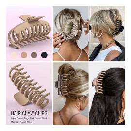 Shalac Grandes Clips De Garra Para Cabello Grueso, 10 Paquet