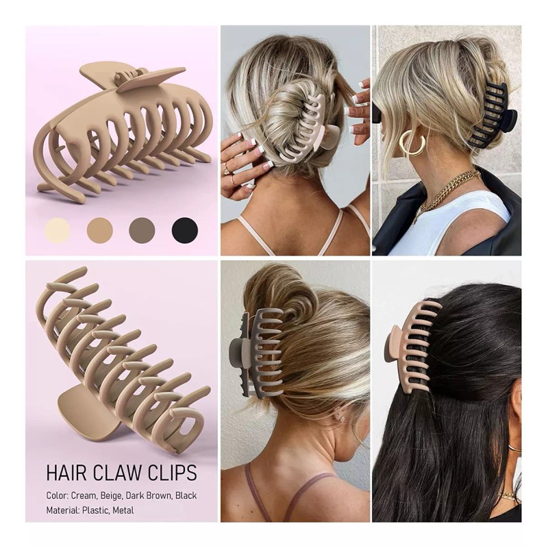 Shalac Grandes Clips De Garra Para Cabello Grueso, 10 Paquet