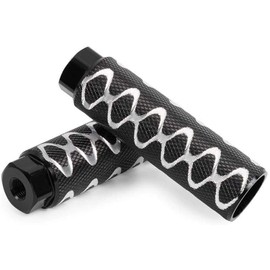 Bike Pegs Aluminum Alloy Bike Anti-Skid Lead Foot BMX Pegs Rear Stunt Pegs-3/8 inch Axles(2Pcs) (Black)