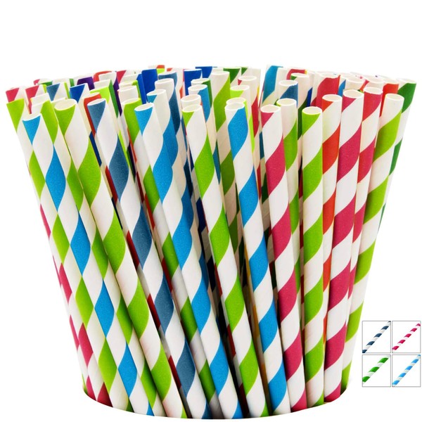 HiFEN® 100pcs Reusable Paper Drinking Straws – Durable & Dishwasher