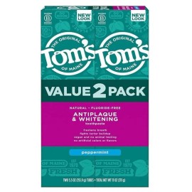 Tom's of Maine Fluoride-Free Antiplaque & Whitening Natural Toothpaste, Peppermi