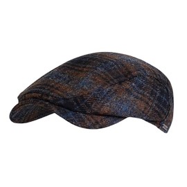 Wigens Swedish Plaid Contemporary Cap- 100% Pure New Wool (101341) (Navy) (58)