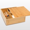 Smores Kits,Bamboo Smores Box with a Lid,Smores Caddy with 6Pcs
