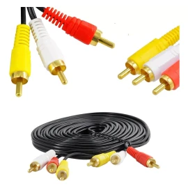Ele-Gate 5 Piezas Cable Rca 1.5 Metros Macho A Macho Blindado