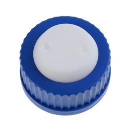 ALWSCI Blue GL45 Safety Cap withTwo Holes for 1/16 Inch OD tubing, 1pc/pk.
