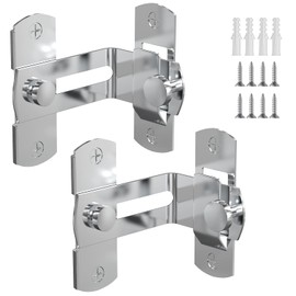90 Degree Stainless Steel Latch, Protect Privacy - Security Barn Door Lock, Hook Lock Latch for Barn, Garden, Bathroom, Outdoor, Garage, Window, Sliding Door(2 Silver)