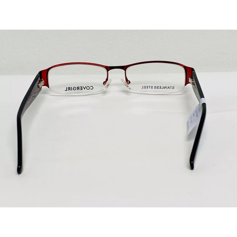 COVERGIRL Womens Covergirl Eyeglasses CG827 Red Half Rim Frames 53