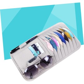 ORFOFE Organizador de Parasol para Coche Soporte para 8 Cds y Gafas de Sol, Accesorio de Piel PU Fácil de Instalar para Almacenamiento en Automóvil
