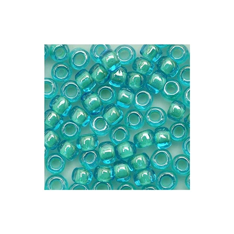 Toho Cuentas de semilla, con forro Aqua/Lt Jonquil
