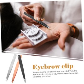 WOONEKY 3pcs Eyebrow Tweezer Comb Stainless Steel Clipper Brush Makeup Tools Women