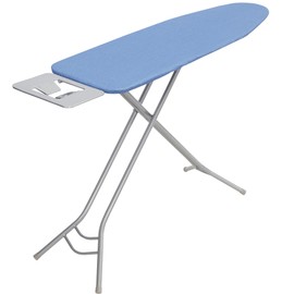 STO STO Ironing Board Full Size 48" x 15" with Iron Holder, 7 Height Options 26" to 36", Space Saving Foldable Iron Board with Removable Covers and Reinforced Steel Legs, Blue