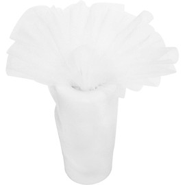 Time to Sparkle 6 Inchs x 25yards/75FT Tulle Roll Spool Tutu Party Birthday Wraping Crafts Bridal Bow Skirt Wedding Decor, White