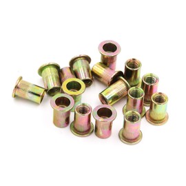 Zinc Plated Carbon Steel Rivet Nut Flat Head Insert Nut Suts, 50 Pack M6