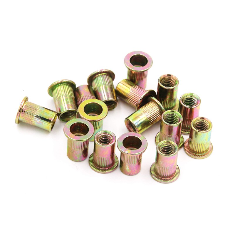 Zinc Plated Carbon Steel Rivet Nut Flat Head Insert Nut