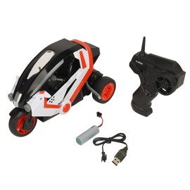 1:8 2.4G Remote Control Stunt Motorcycle 360 Degree Rotating Drift Flip High Speed 3 Wheels RC Motorcycle Orange