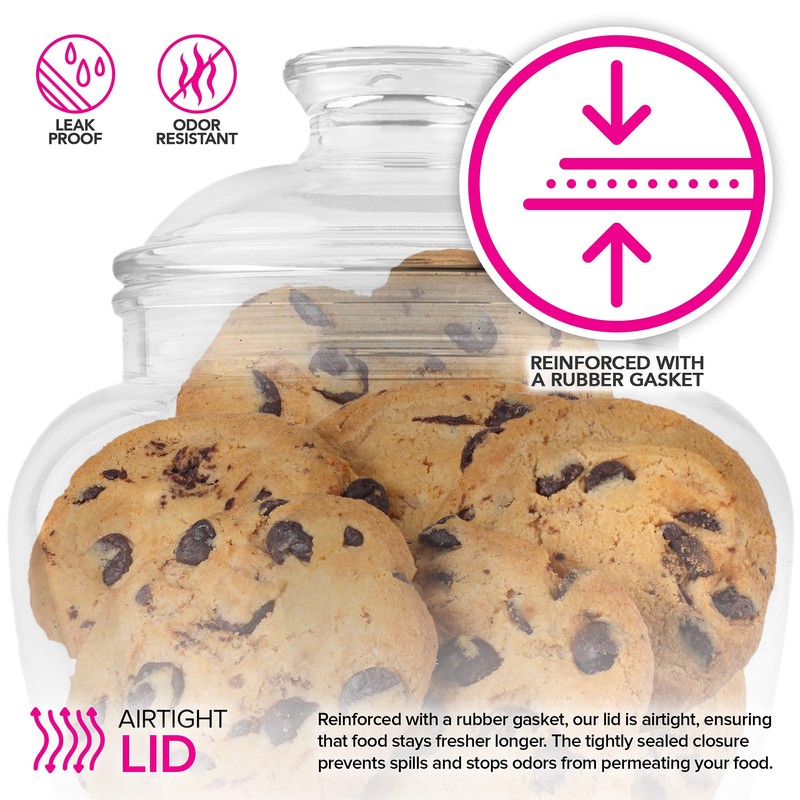 Modern Innovations 80-Ounce Candy & Cookie Jar with Lid, Premium
