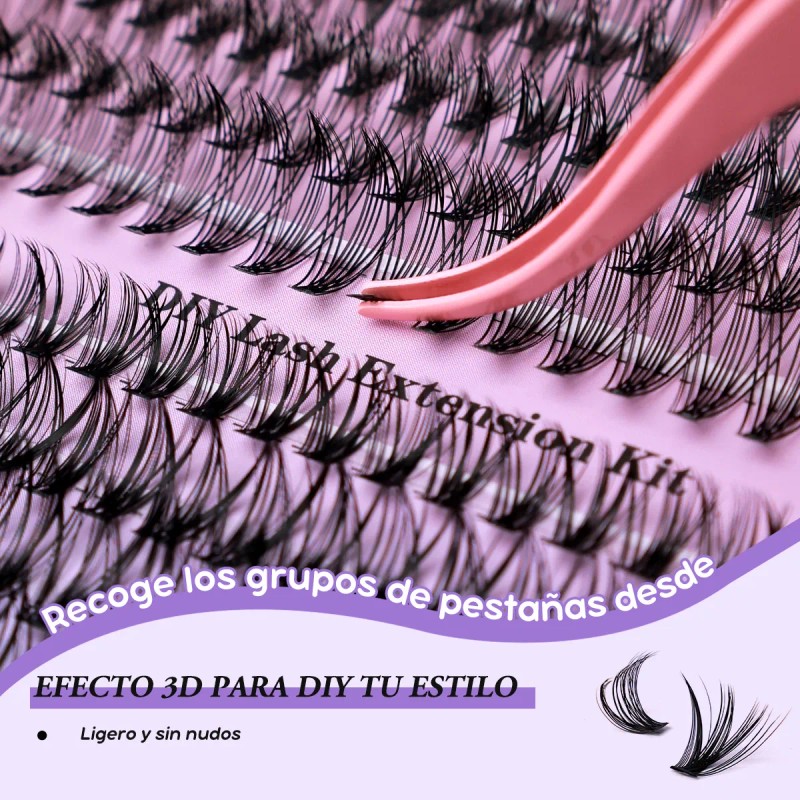 Pestañas Extensions Kit 280 Piezas 5060d Curvación D 9-16 Mm
