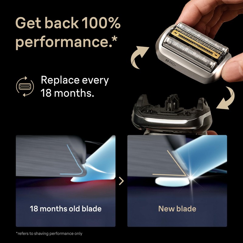 Series 9 Men's Electric Shaver Head ORIGINAL Replacement Blade, Silver