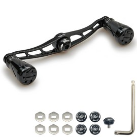 HEIGHTEN 4.5 inches (115 mm) Reel Handle for Shimano Daiwa Abu Garcia General Purpose Bait Reel Pillar Series (Black) (160)