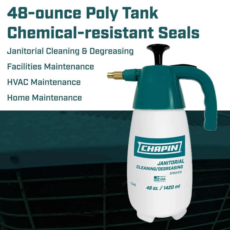 Manual 48-Ounce Industrial Sprayer with Adjustable Nozzle for Versatile Cleaning
