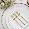 24 Disposable Gold 6 in Dessert Plastic Forks Appertizers Roman