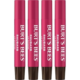 Burt's Bees 100% Natural Moisturizing Lip Shimmer, Rhubarb - 4 Tubes