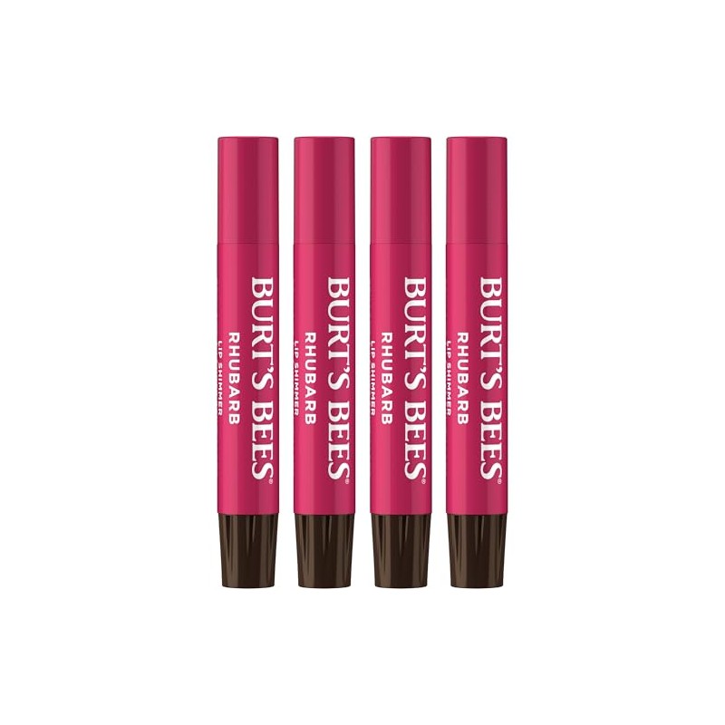Burt's Bees 100% Natural Moisturizing Lip Shimmer, Rhubarb - 4