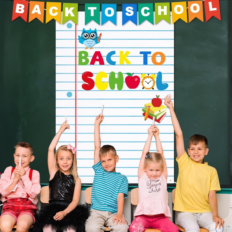 JANYUN Notebook Paper Backdrop, School Bulletin Board Classroom Door Decoration